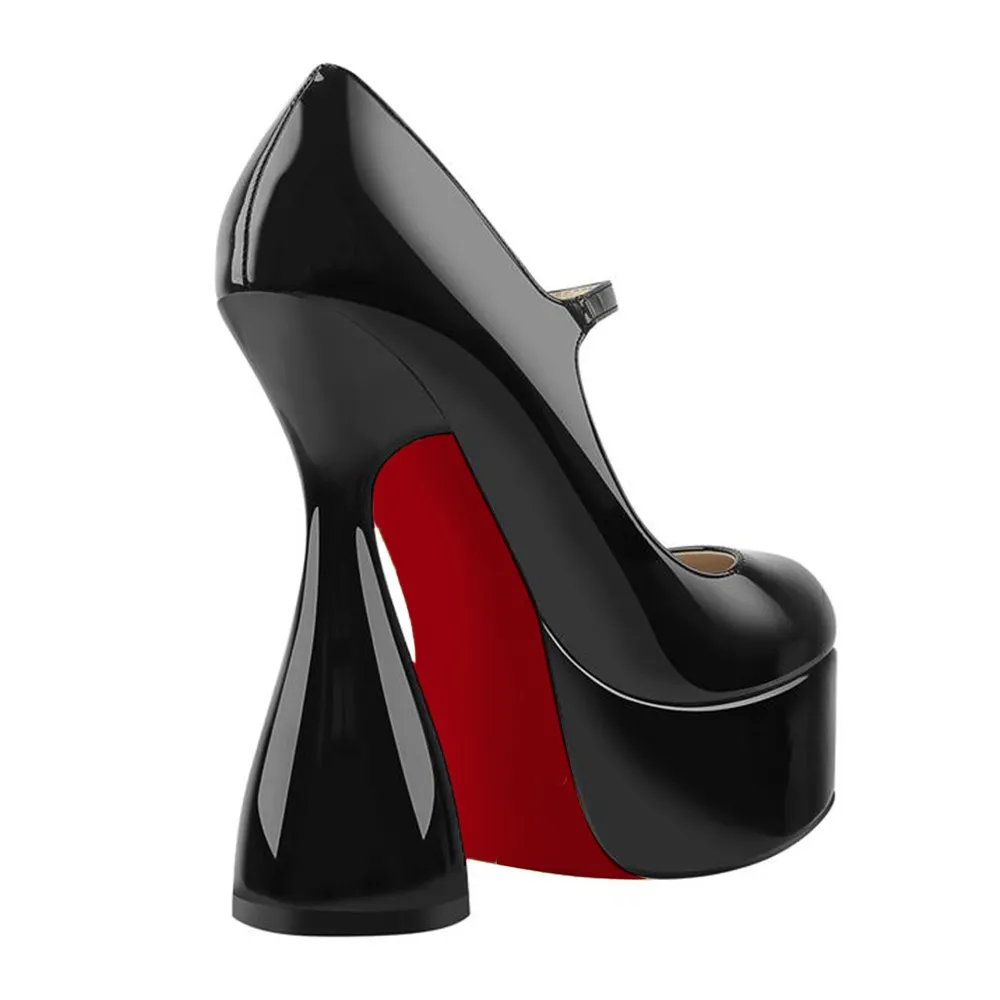 160mm Round Toe High Platform Pumps-vocosishoes