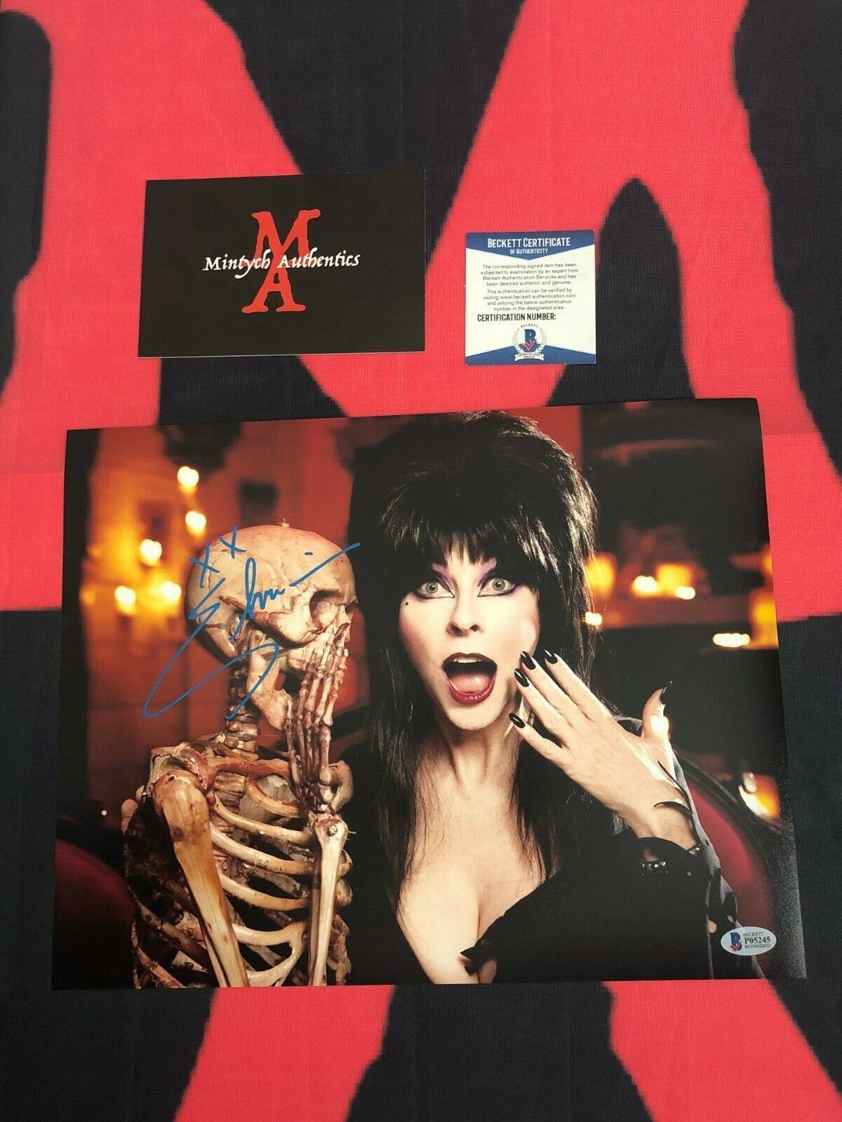 ELVIRA CASSANDRA PETERSON AUTOGRAPHED SIGNED 11x14 Photo Poster painting! BECKETT COA! HORROR!