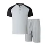 Men's Casual Color-Block Waffle-Knit Short-Sleeve T-Shirt & Shorts Two-Piece Set by Inlyline