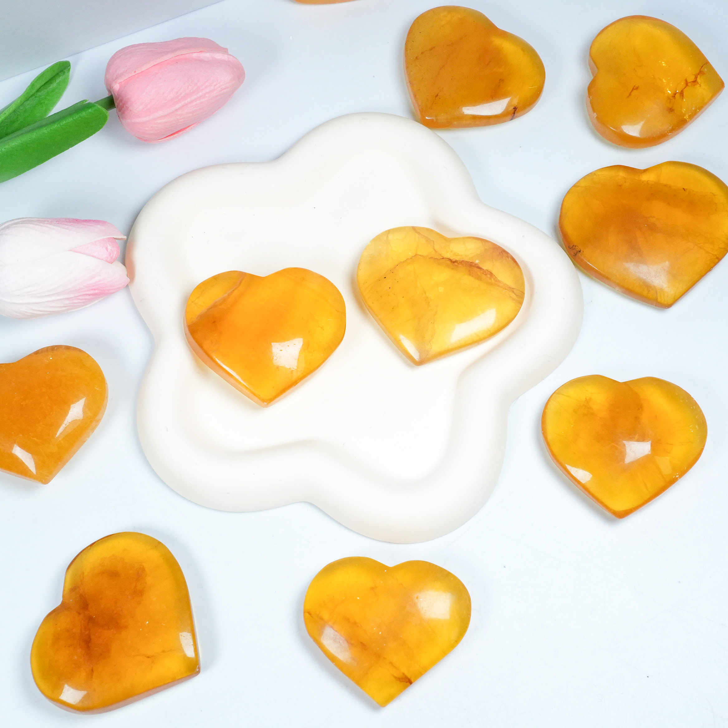 Yellow Fluorite Heart