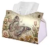 Retro Butterfly DIY PULeather Diamond Painting Tissue Box for Adults Beginners Gem Art Painting Napkin Holder for Living Room Bedroom Bathroom Table Decor