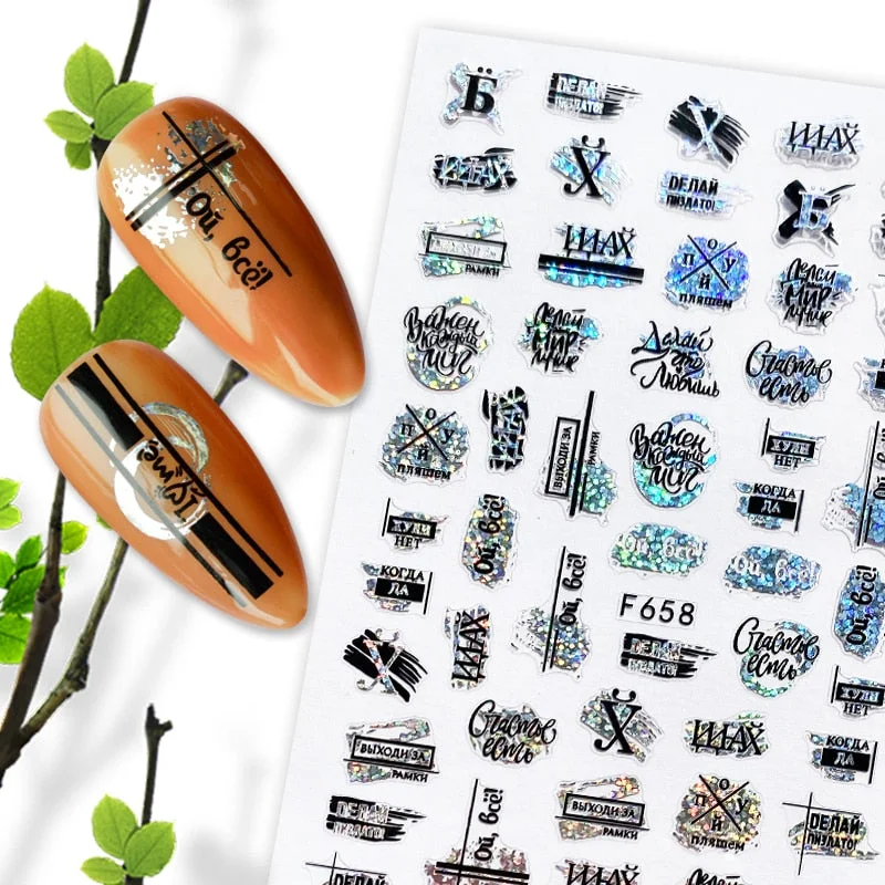 Harunouta Gold Water Nail Stickers Summer Flower Leaf Water Decals Slider Nail Foil Wraps Transfer Sticker Nail Art Decorarion-Nail Inspo