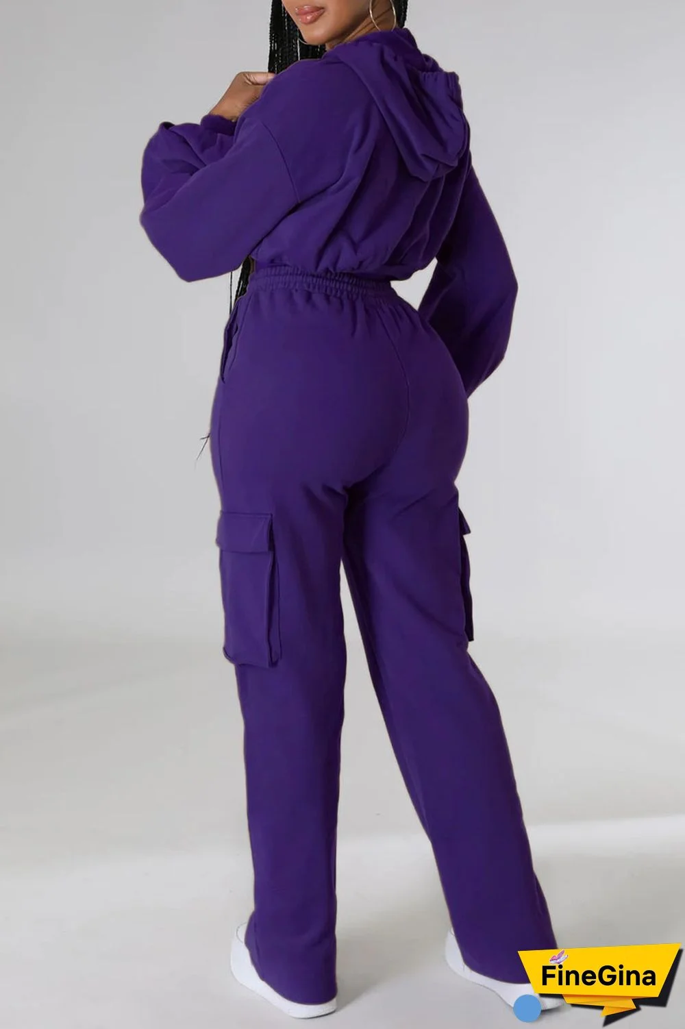 White Casual Solid Patchwork Hooded Collar Long Sleeve Two Pieces