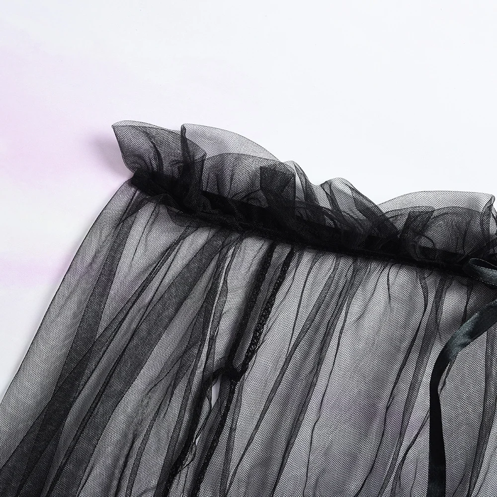 Billionm Mesh Sheer Lingerie Set Women Half Length Sleeve Top and Low Waist Thong G String Briefs See Through Open Cup Sexy Bra and Panty