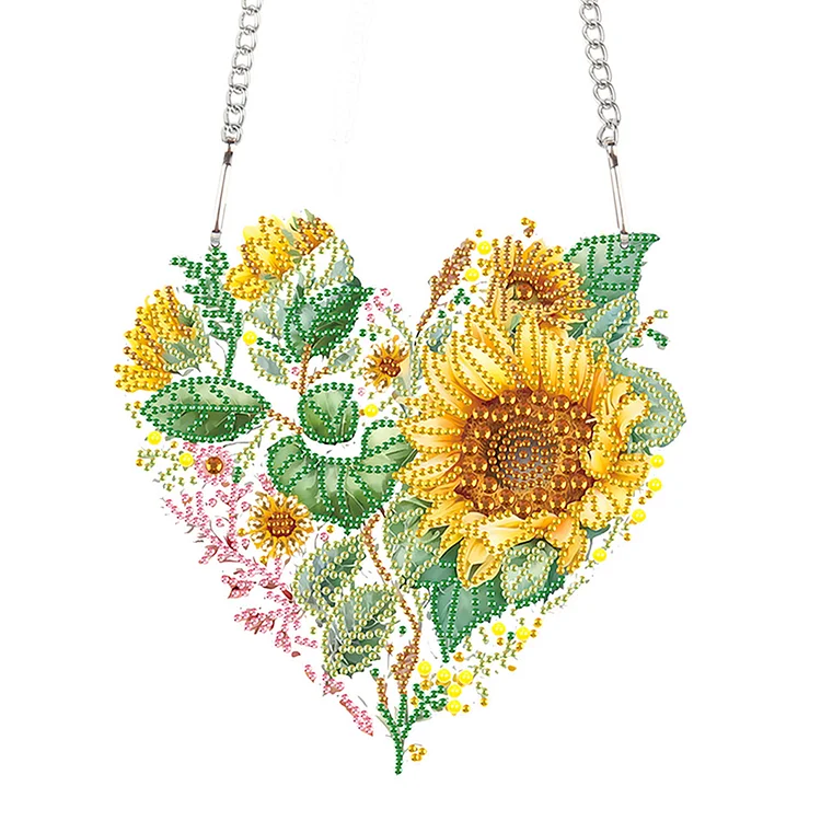 【Pendant】Love Sunflower Special Shaped Diamond Painting Hanging Wreath Spot Drill Garland gbfke