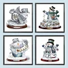 Mid-year Promotion 4Pcs/set Diamond Painting-DIY Full Round Drill Christmas Snowman(30*30cm)