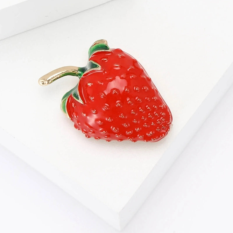 Casual Elegant Cute Pin Strawberry Alloy Enamel Women’s Brooches