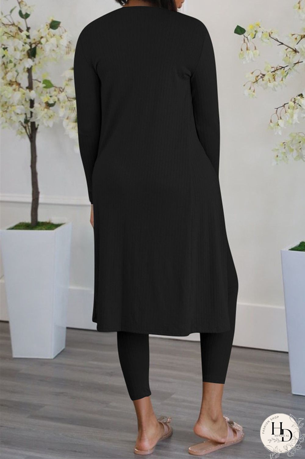 Burgundy Fashion Casual Solid Cardigan Vests Pants U Neck Long Sleeve Three-piece Set