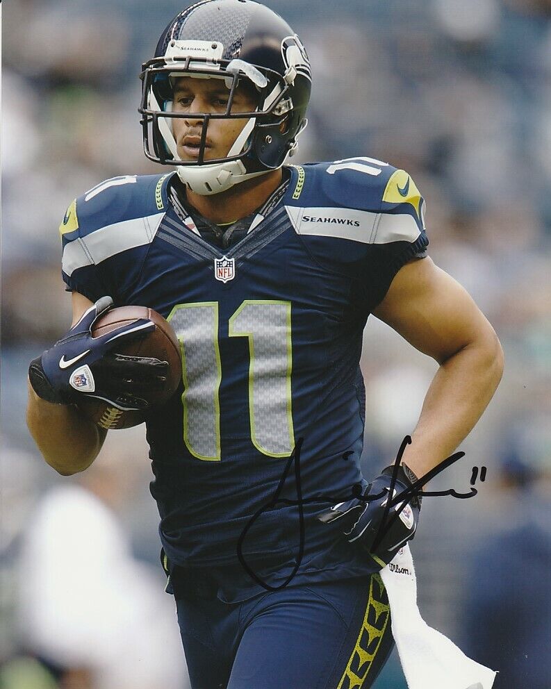 JERMAINE KEARSE SIGNED SEATTLE SEAHAWKS FOOTBALL 8x10 Photo Poster painting #2 NFL EXACT PROOF