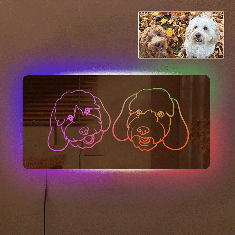 Personalized Pet Photo Mirror - Light Up Mirror