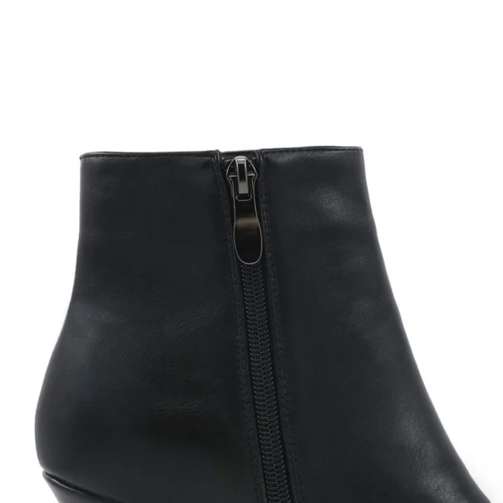 60mm Women's Ankle Boots Closed Pointed Toe Red Bottoms Stilettos Booties-MERUMOTE