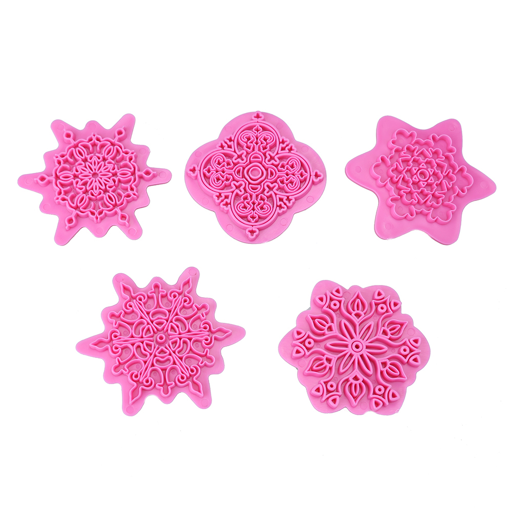 

5pcs Snowflake Pattern Cutter Mold Sugarcraft Fondant Cake Decorating Tools, 501 Original