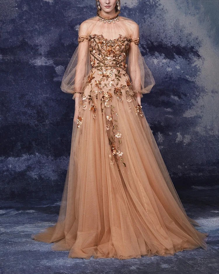 Women's Embroidery Prom Dress