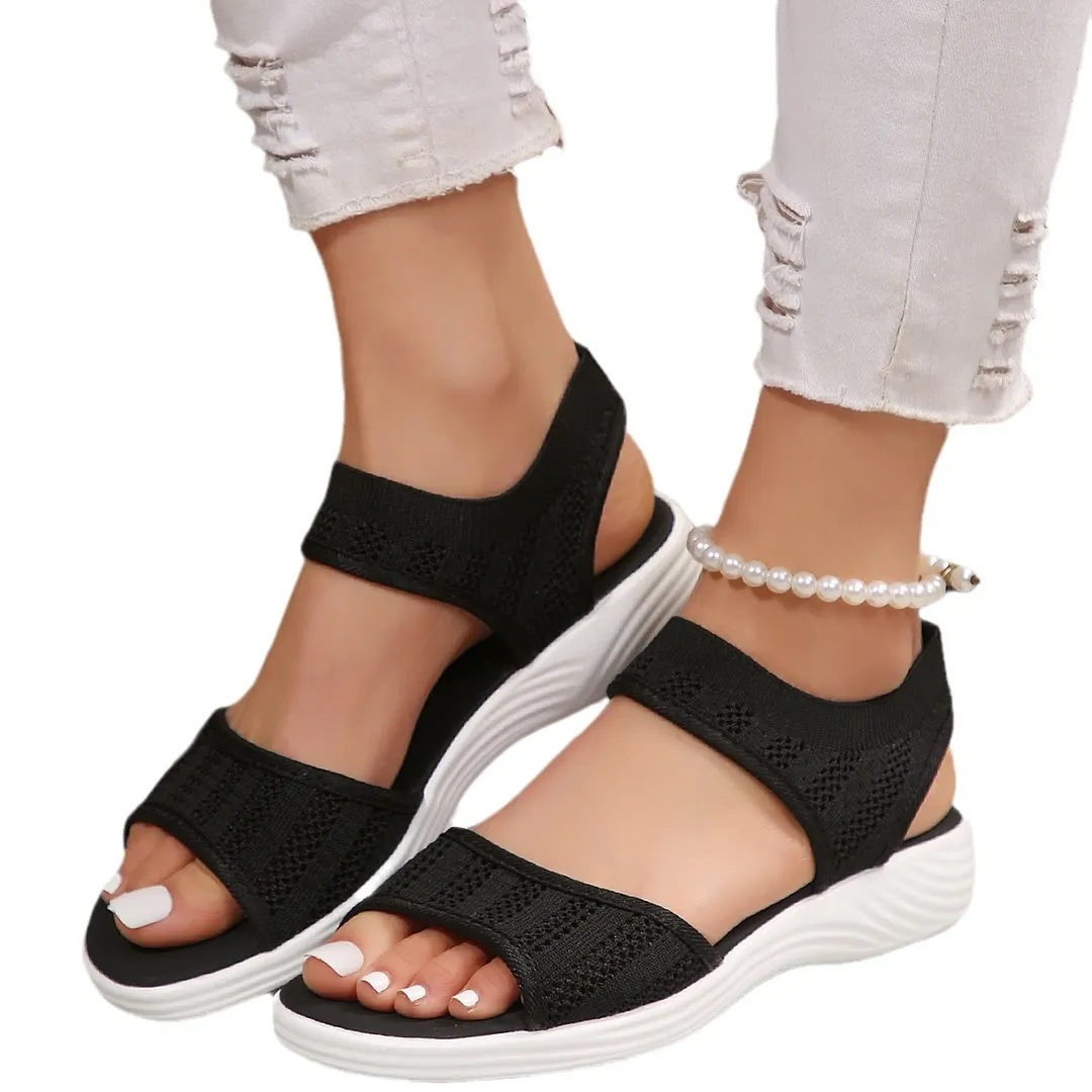 Breakj Breakj New Summer Women's Shoes Large Thick Sole With Sandals Casual Fashion Flying Surface Sandals