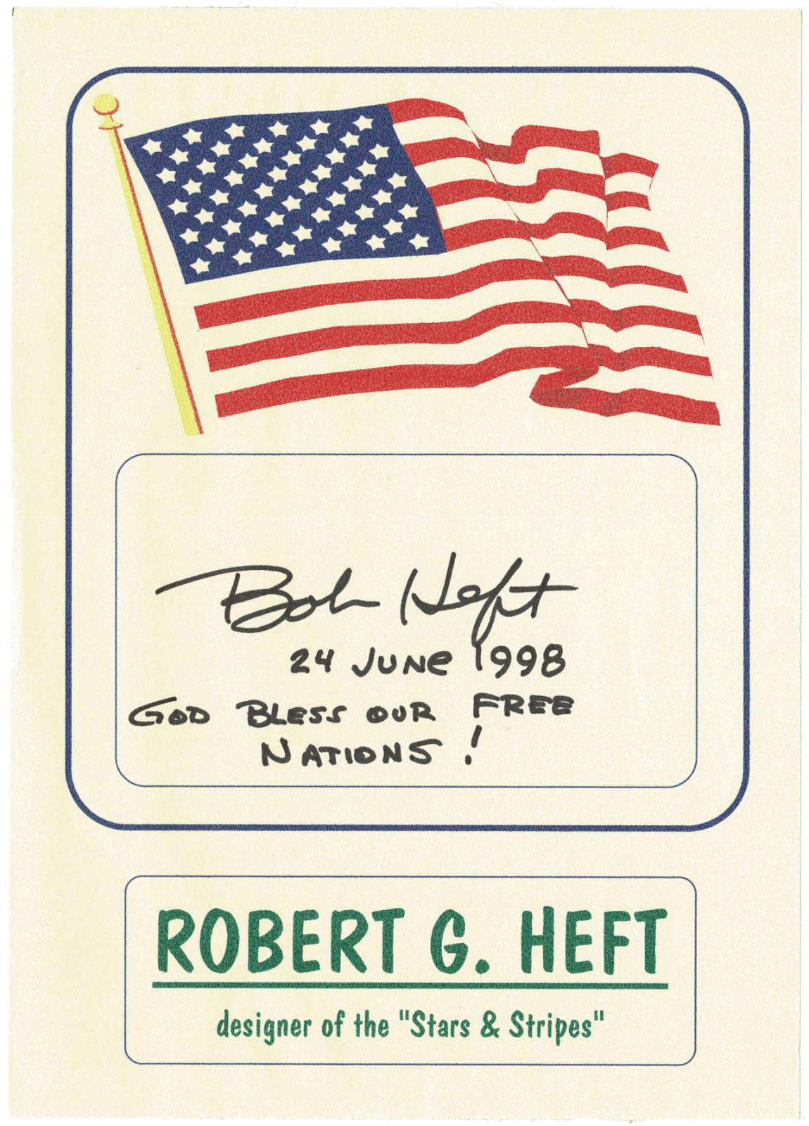 Robert Heft signed autographed Photo Poster painting! RARE! AMCo Authenticated! 14361