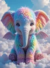 Luxury AB Velvet Diamond Painting Kit  - Baby Elephant