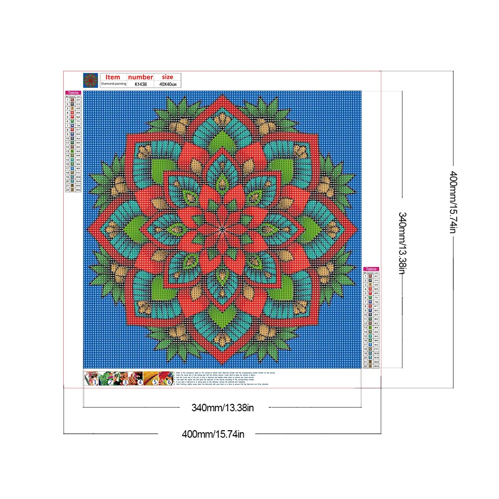 Diamond Painting - Full Round Drill - Mandala(Canvas|40*40cm)