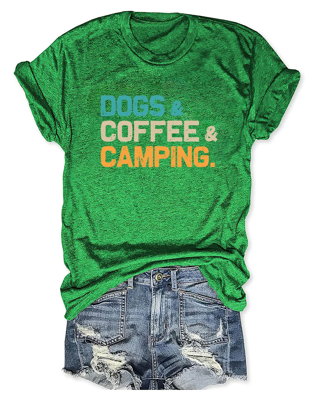 Dogs Coffee Camping T-shirt