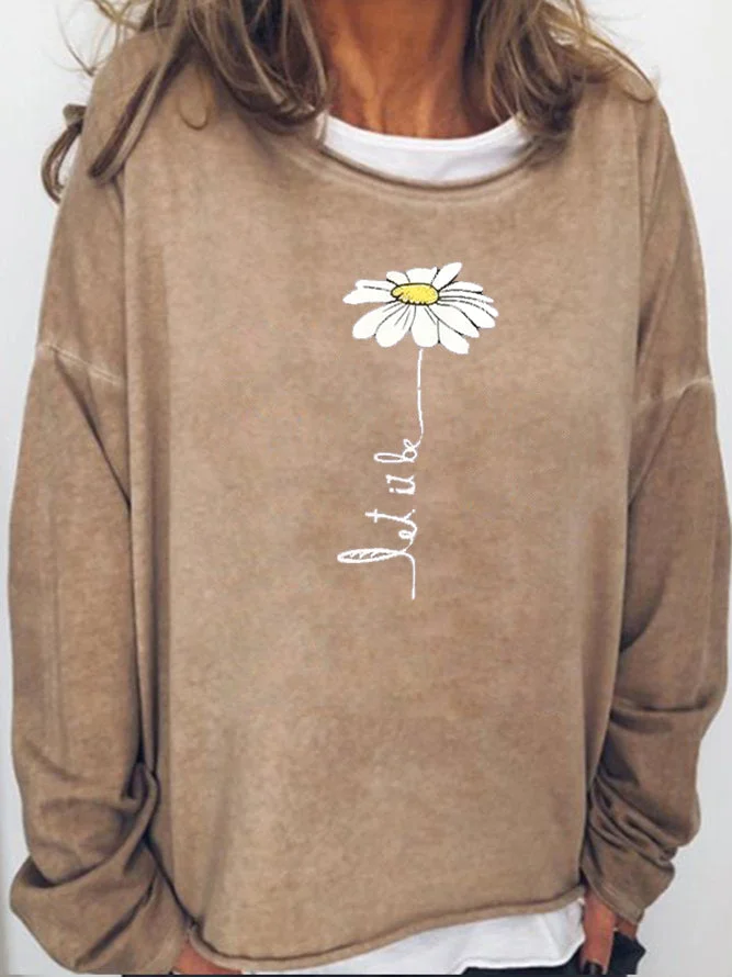 Long Sleeve Crew Neck Sun Flowers Be Kind Sweatshirt