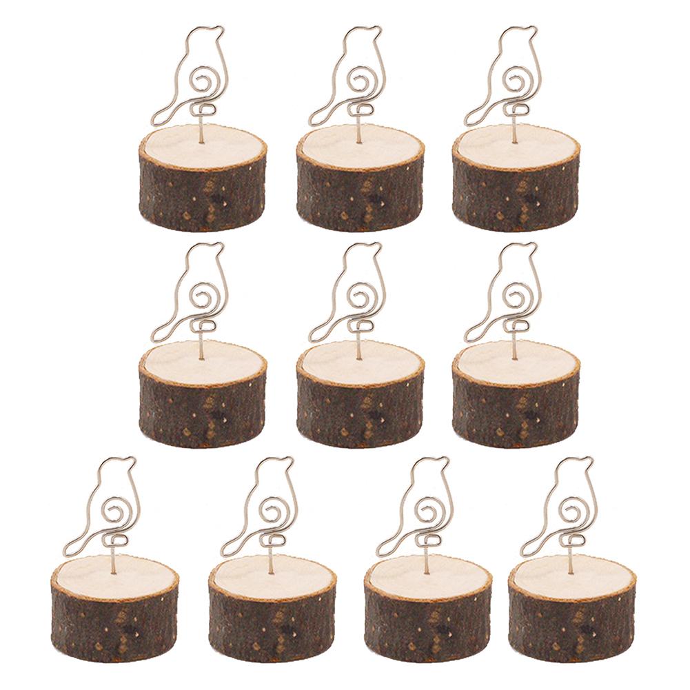 

10pcs Wood Wedding Menu Seat Clip Card Holder Party Accessory (130103C, 501 Original