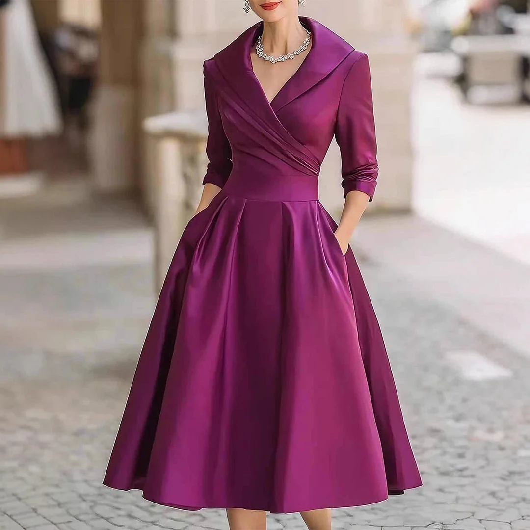 Athvotar Athvotar Elegant Stuff Spring And Autumn Long-Sleeved Belt Dress Explosion