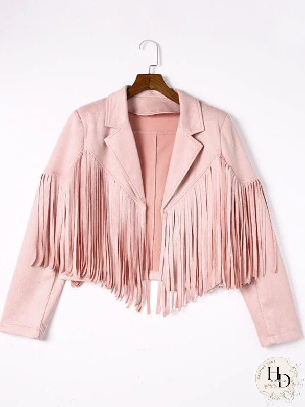 Sophisticated Fringe Suede Jacket