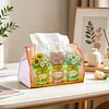 DIY Diamond Art Tissue Box Holder Best Grandma Ever PULeather Diamond Art Desktop Organizer Resin Rhinestone Storage Organizers Gem Art Home Office Decor Craft Gift for Women