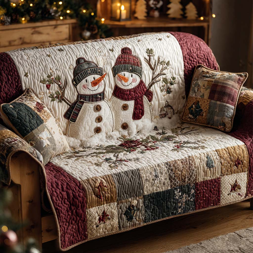 Snow Friends Classic Quilted Sofa Cover NCU0XD2078 everthome