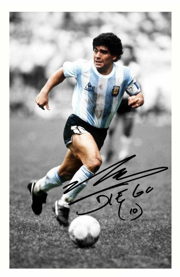 DIEGO MARADONA - ARGENTINA AUTOGRAPH SIGNED Photo Poster painting POSTER PRINT