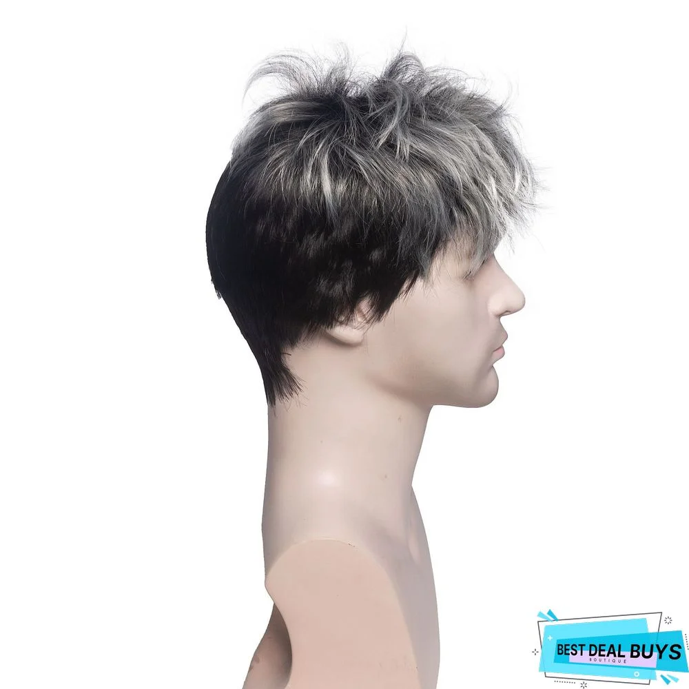 Chemical Fiber Wig European and American Men's Wig Headgear