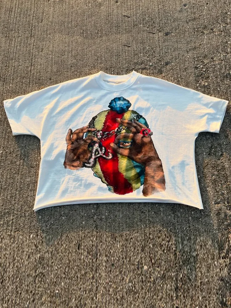 Fashion Aa Print Short Sleeve T-shirt