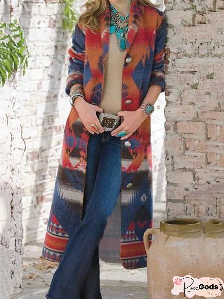 Geometric Long Sleeve Cardigan