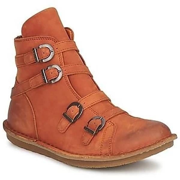 Buckle Comfortable Round Toe Boots | EGEMISS