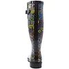 Printed high-tube rain boots, rubber rain boots, comfortable insoles, waterproof rain boots, garden boots