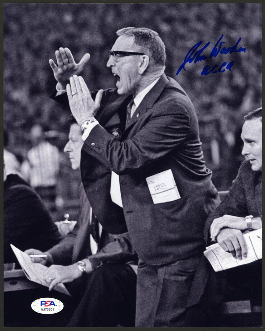 Coach John Wooden SIGNED 8x10 Photo Poster painting + INSC UCLA BRUINS PSA/DNA AUTOGRAPHED