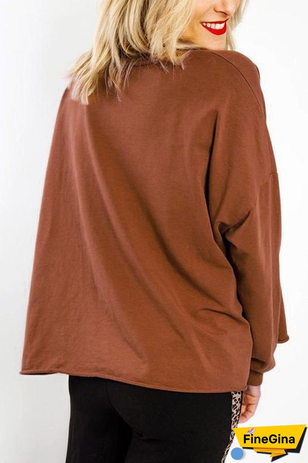 Solid Color Casual Letter  Hoodie