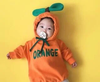 MILANCEL 2022 Spring New Baby Bodysuits Winter Baby Jumpsuits Cute Fruit Style Infant Boys Hoody Suit