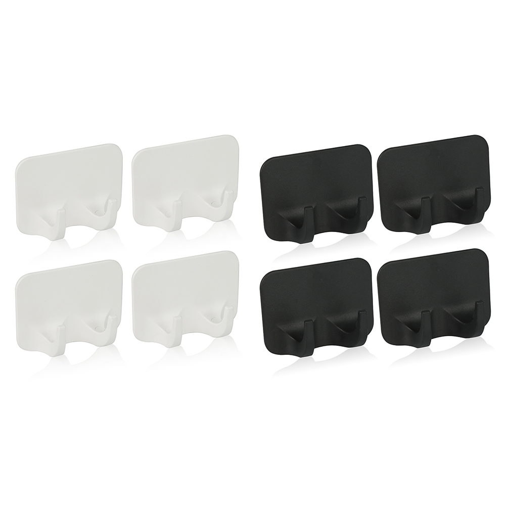 

4pcs Double Head Wall Hooks Punch-Free Bathroom Kitchen Door Hook Hangers, Black, 501 Original