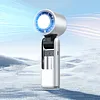 Foldable Handheld Cooling Fan 100 Wind Speeds Handheld Portable Turbo Fan 4000mAh Battery W/ Digital Display for Beach Vacation Cooking Office Travel Camping