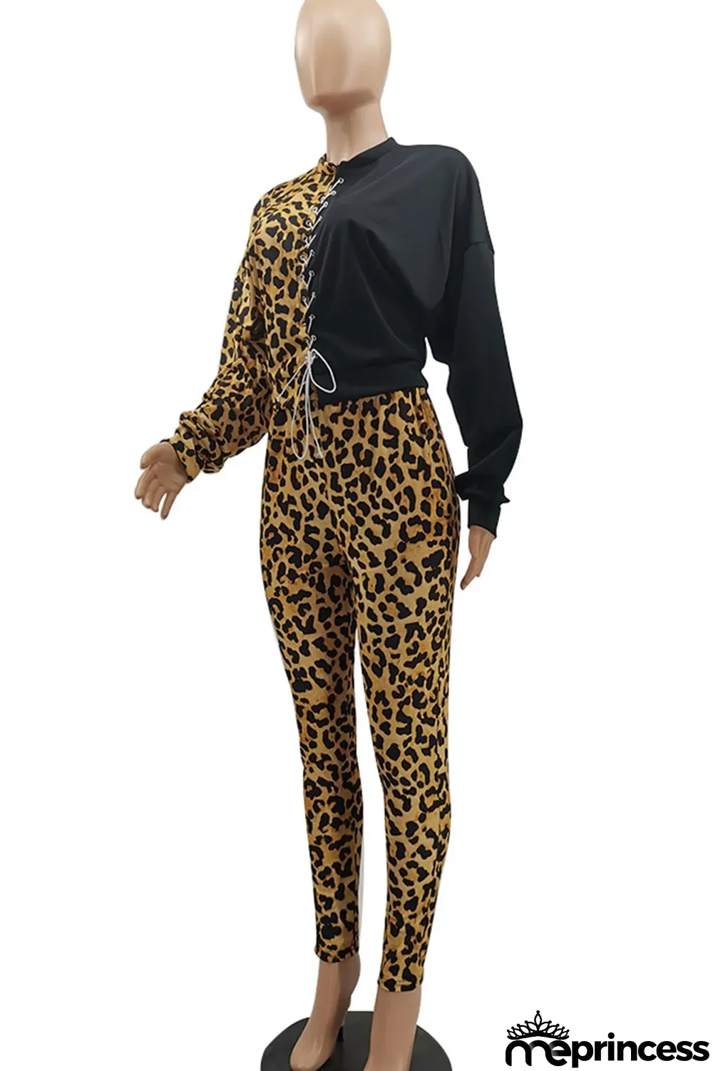 Red Casual Print Bandage Split Joint O Neck Long Sleeve Two Pieces