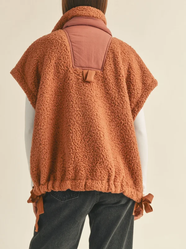 Splice Lace Up Warmer Veddy Vest Tops