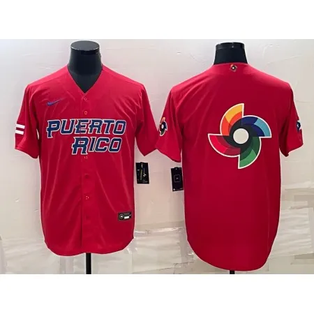 Men's Puerto Rico Baseball 2023 Red World Baseball Big Logo With Patch Classic Stitched Jersey V40C