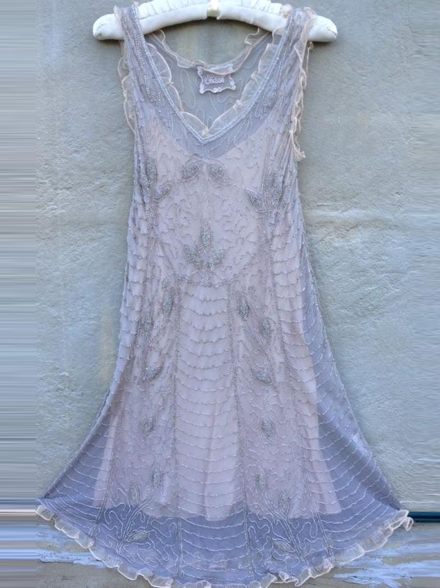 Cotton Linen Lace Flounce Floral Striped Dress