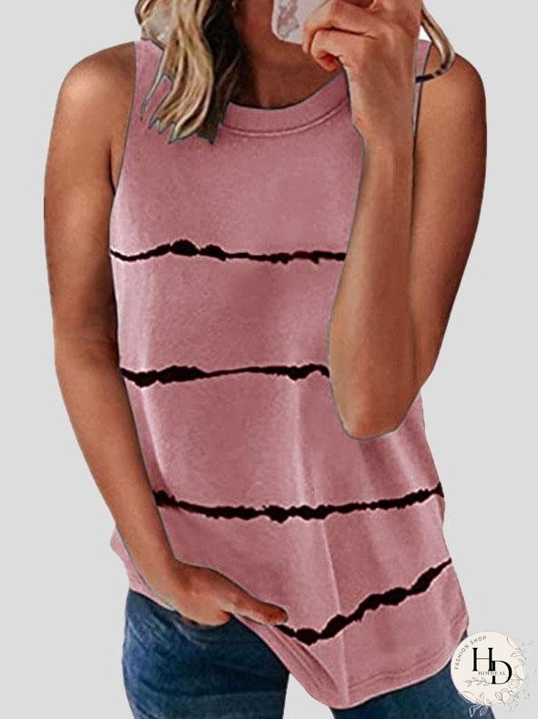Casual Round-neck Striped Vest