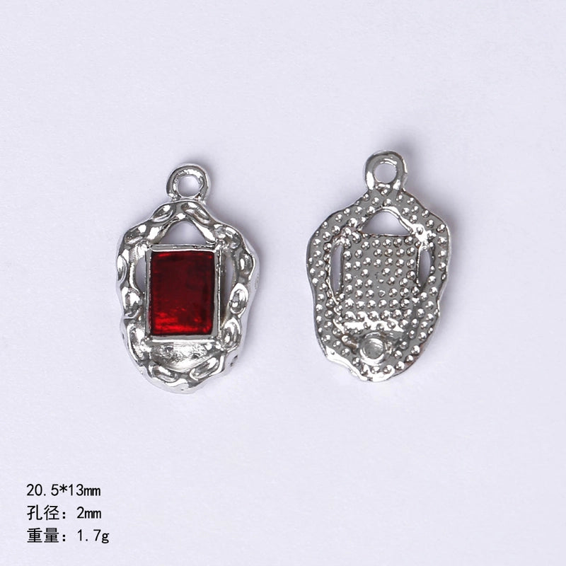 20 PCS/Package 22 * 9mm Alloy Cherry Heart Shape Rose Pendant Jewelry Accessories