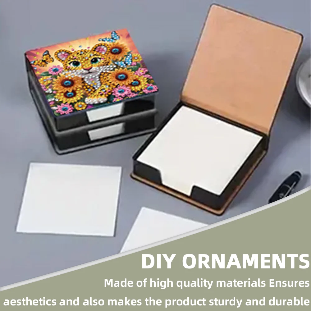5D DIY PU Gem Painting Memo Pad Holder with 160 Sheets Paper (Sunflower)
