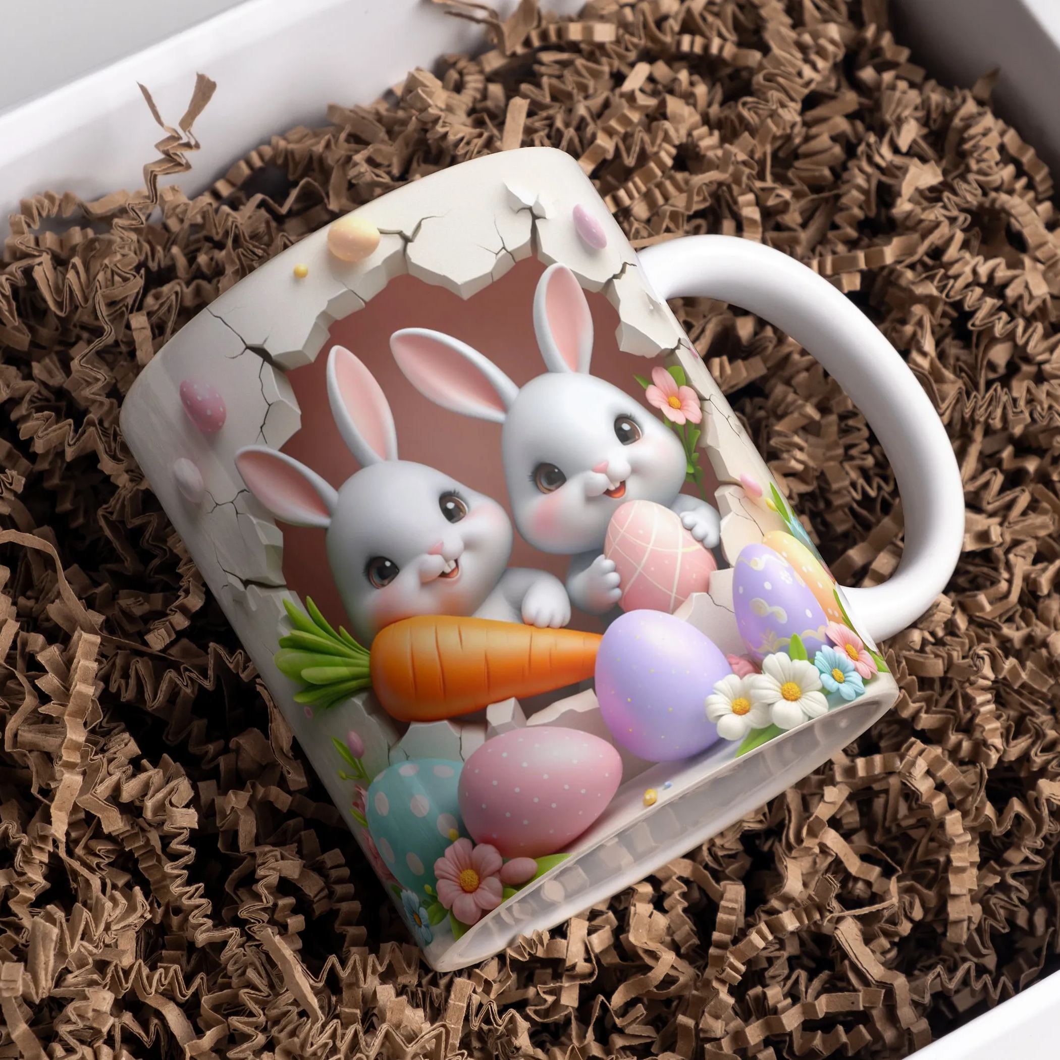 Easter Bunnies Mug - tree - Codlins