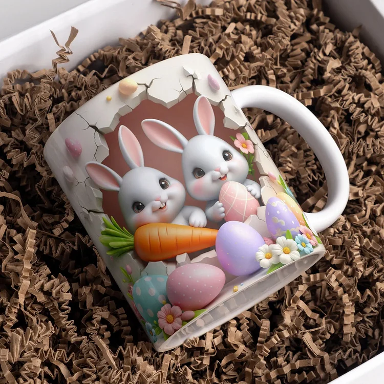 Easter Bunnies Mug - tree - Codlins