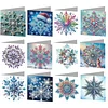 12pcs Diamond Painting Snowflake Greeting Card Set with Envelope Daily Wishing Cards for Birthdays Thanksgiving & Special Occasion