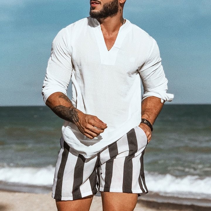 Men's Holiday Minimalist Long-sleeved Shirt